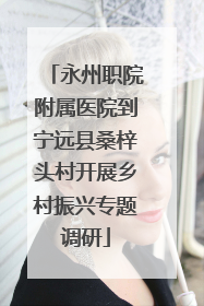 永州职院附属医院到宁远县桑梓头村开展乡村振兴专题调研