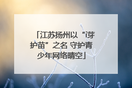 江苏扬州以“i芽护苗”之名 守护青少年网络晴空