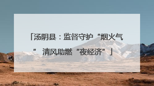 汤阴县：监督守护“烟火气” 清风助燃“夜经济”