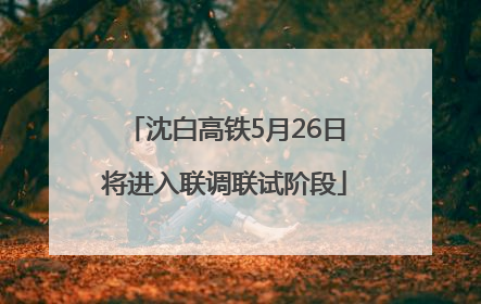 沈白高铁5月26日将进入联调联试阶段