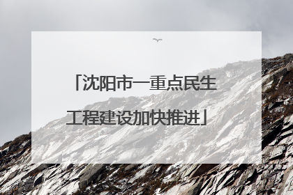 沈阳市一重点民生工程建设加快推进