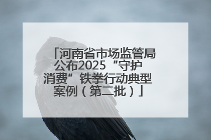 河南省市场监管局公布2025“守护消费”铁拳行动典型案例（第二批）