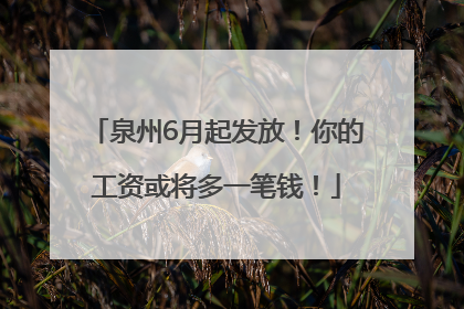 泉州6月起发放！你的工资或将多一笔钱！