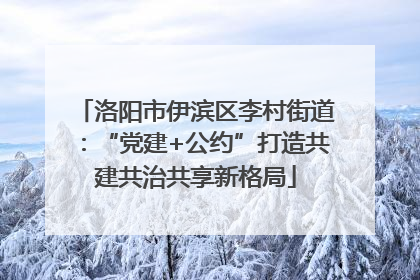 洛阳市伊滨区李村街道：“党建+公约”打造共建共治共享新格局