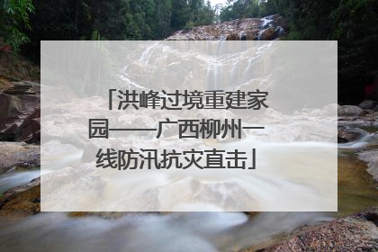 洪峰过境重建家园——广西柳州一线防汛抗灾直击