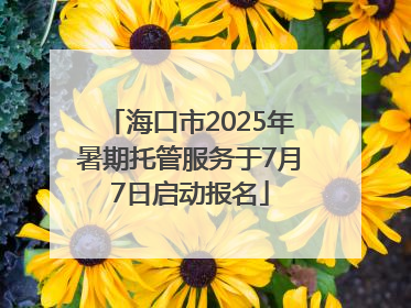 海口市2025年暑期托管服务于7月7日启动报名