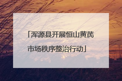 浑源县开展恒山黄芪市场秩序整治行动