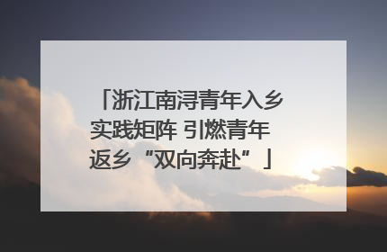 浙江南浔青年入乡实践矩阵 引燃青年返乡“双向奔赴”