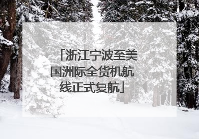 浙江宁波至美国洲际全货机航线正式复航