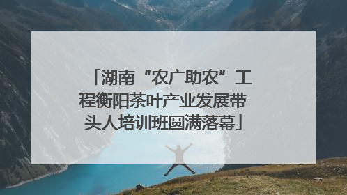 湖南“农广助农”工程衡阳茶叶产业发展带头人培训班圆满落幕