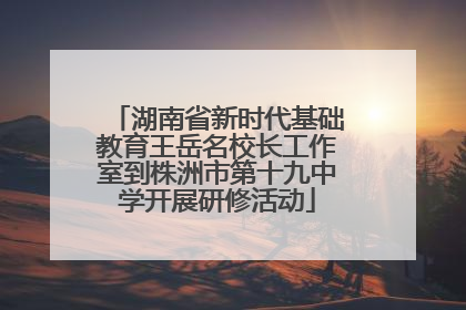 湖南省新时代基础教育王岳名校长工作室到株洲市第十九中学开展研修活动