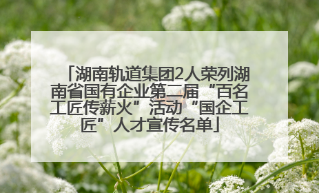 湖南轨道集团2人荣列湖南省国有企业第二届“百名工匠传薪火”活动“国企工匠”人才宣传名单