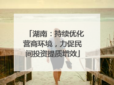 湖南：持续优化营商环境，力促民间投资提质增效