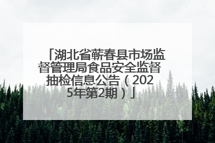 湖北省蕲春县市场监督管理局食品安全监督抽检信息公告（2025年第2期）