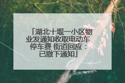 湖北十堰一小区物业发通知收取电动车停车费 街道回应：已撤下通知