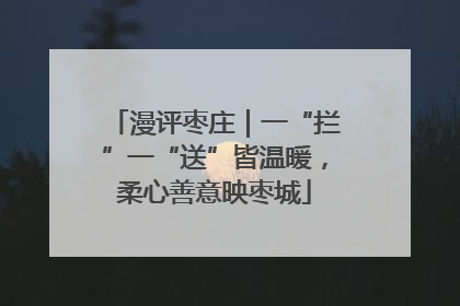 漫评枣庄｜一“拦”一“送”皆温暖，柔心善意映枣城