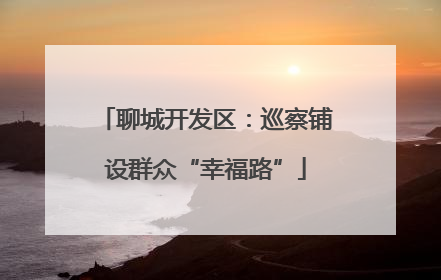 聊城开发区：巡察铺设群众“幸福路”