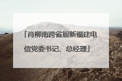 肖柳南跨省履新福建电信党委书记、总经理