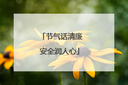节气话清廉 安全润人心