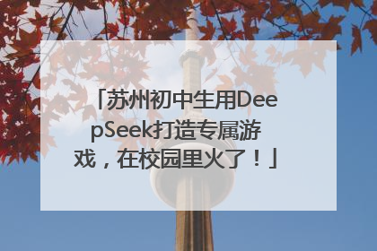苏州初中生用DeepSeek打造专属游戏，在校园里火了！