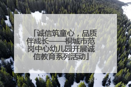 诚信筑童心，品质伴成长——桐城市范岗中心幼儿园开展诚信教育系列活动