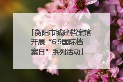 衡阳市城建档案馆开展“6·9国际档案日”系列活动