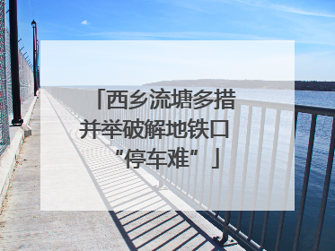 西乡流塘多措并举破解地铁口“停车难”