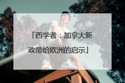 西学者：加拿大新政带给欧洲的启示