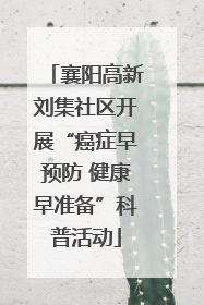 襄阳高新刘集社区开展“癌症早预防 健康早准备”科普活动