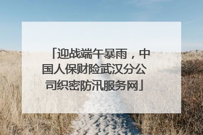 迎战端午暴雨，中国人保财险武汉分公司织密防汛服务网