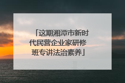 这期湘潭市新时代民营企业家研修班专讲法治素养