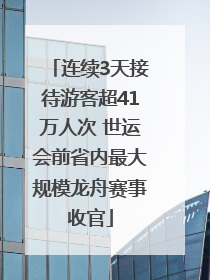 连续3天接待游客超41万人次 世运会前省内最大规模龙舟赛事收官