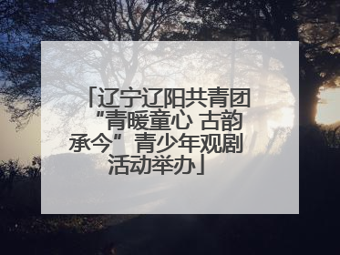 辽宁辽阳共青团“青暖童心 古韵承今”青少年观剧活动举办