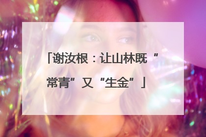 谢汝根：让山林既“常青”又“生金”