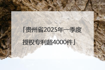贵州省2025年一季度授权专利超4000件