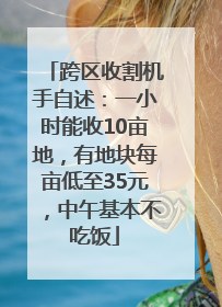 跨区收割机手自述：一小时能收10亩地，有地块每亩低至35元，中午基本不吃饭