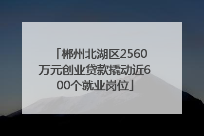 郴州北湖区2560万元创业贷款撬动近600个就业岗位