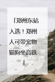 郑州东站入选！郑州人可带宠物猫狗坐高铁