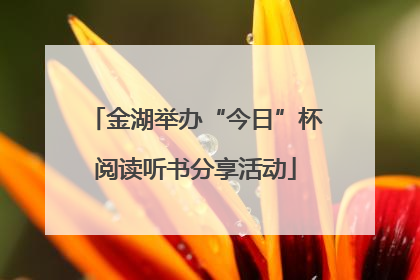 金湖举办“今日”杯阅读听书分享活动