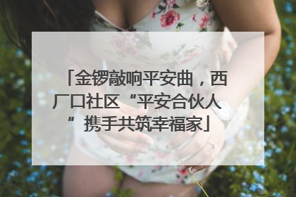 金锣敲响平安曲，西厂口社区“平安合伙人”携手共筑幸福家