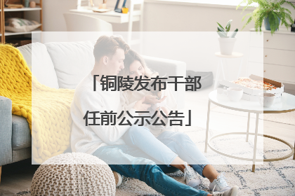 铜陵发布干部任前公示公告