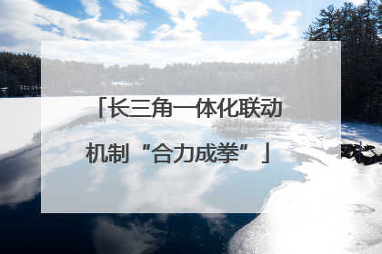 长三角一体化联动机制“合力成拳”