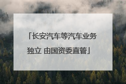 长安汽车等汽车业务独立 由国资委直管