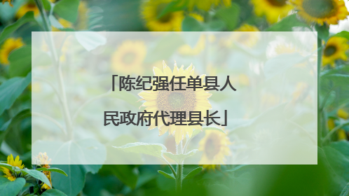 陈纪强任单县人民政府代理县长