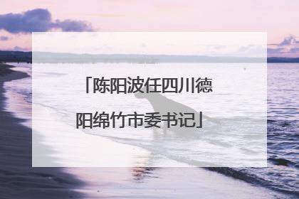 陈阳波任四川德阳绵竹市委书记