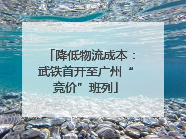 降低物流成本：武铁首开至广州“竞价”班列