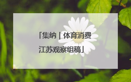 集纳｜体育消费江苏观察组稿