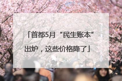 首都5月“民生账本”出炉，这些价格降了