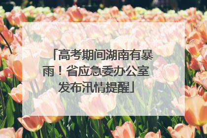 高考期间湖南有暴雨！省应急委办公室发布汛情提醒