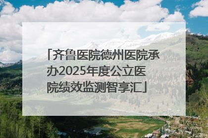 齐鲁医院德州医院承办2025年度公立医院绩效监测智享汇